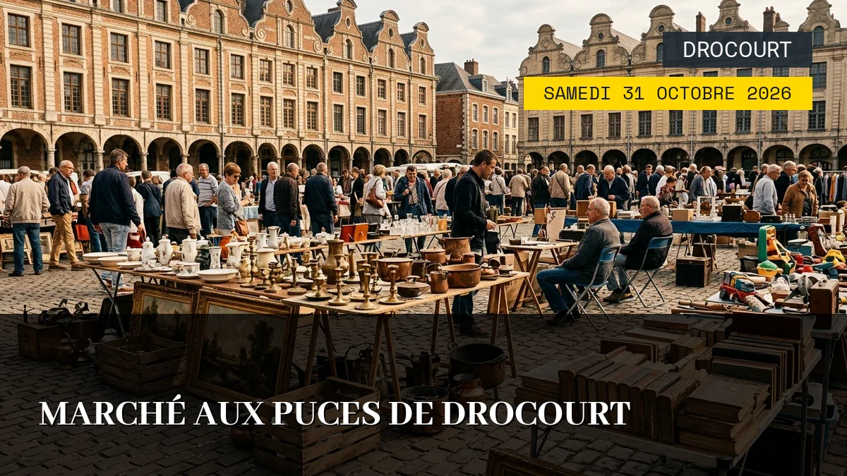 Affiche de l'événement : Marché aux puces de Drocourt – Samedi 31 Octobre 2026