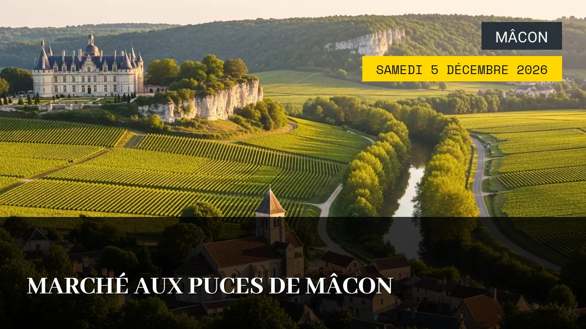 Affiche de l'événement : Marché aux Puces de Mâcon – Samedi 5 Décembre 2026