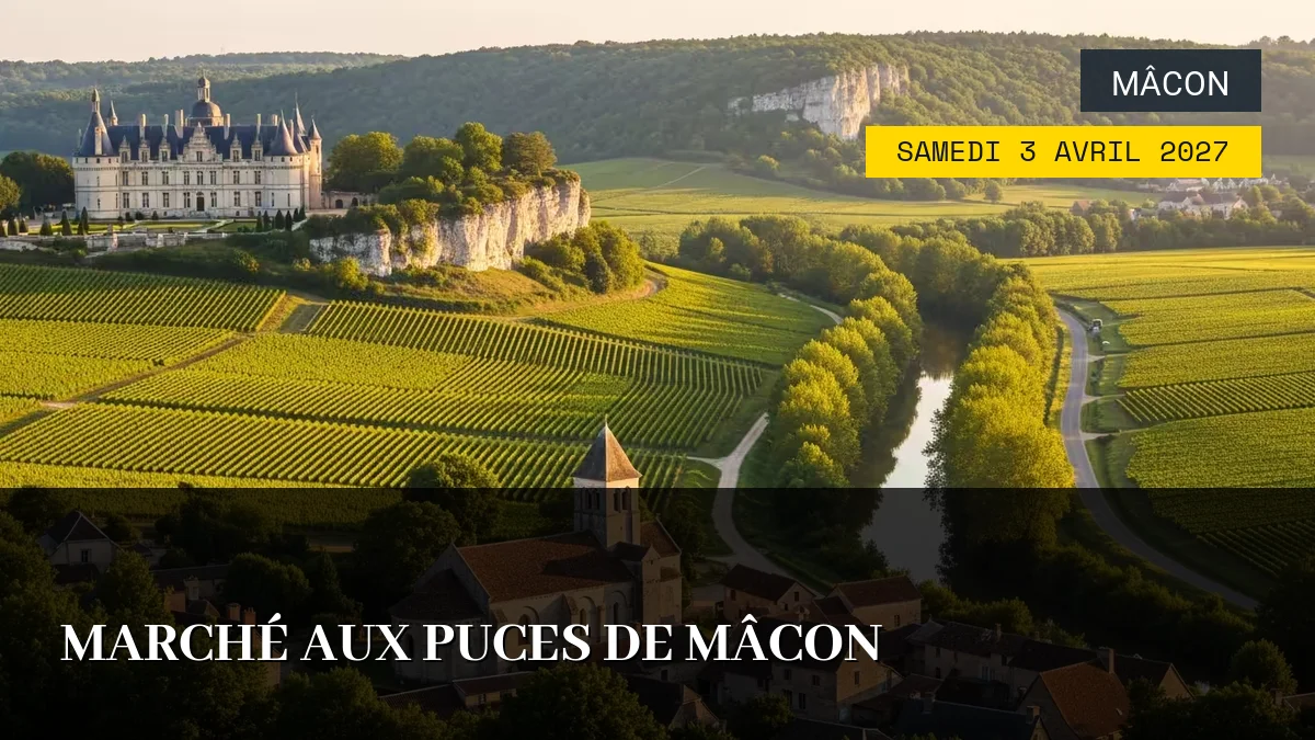 Affiche de l'événement : Marché aux Puces de Mâcon – Samedi 3 Avril 2027