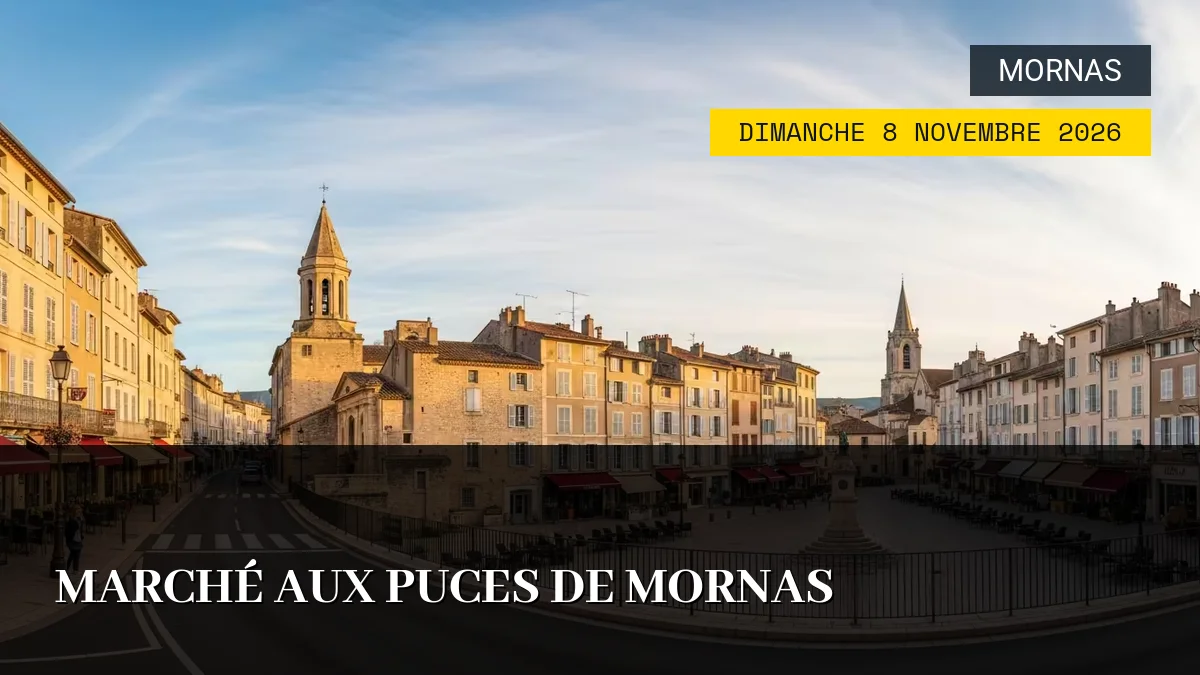 Affiche de l'événement : Marché aux Puces de Mornas – Dimanche 8 Novembre 2026