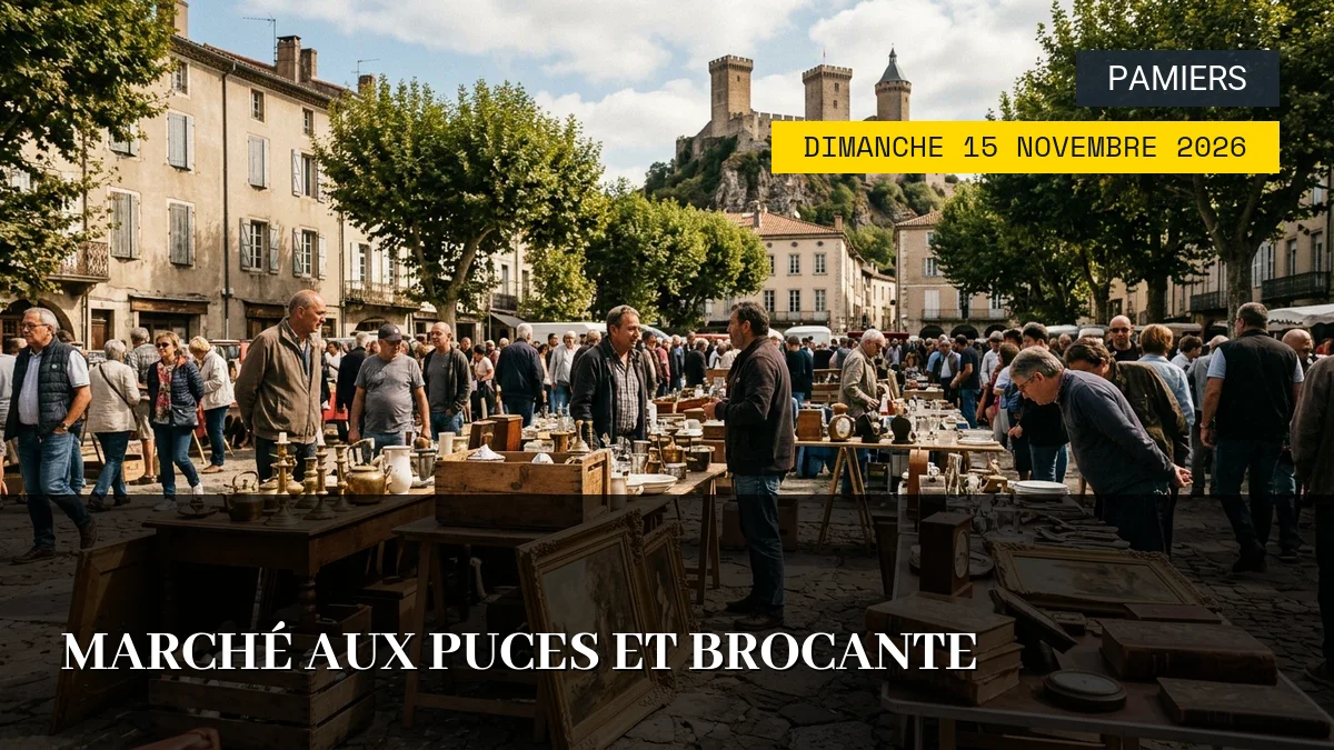 Affiche de l'événement : Marché aux Puces et Brocante – Dimanche 15 Novembre 2026