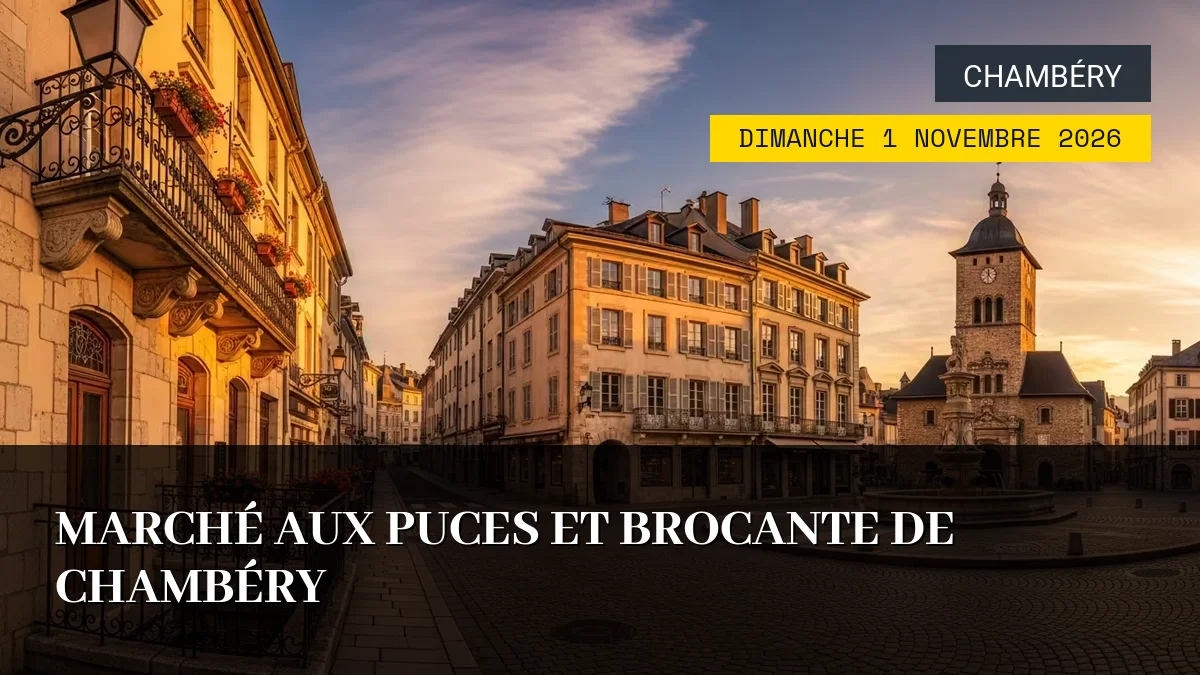 Affiche de l'événement : Marché aux Puces et Brocante de Chambéry – Dimanche 1 Novembre 2026