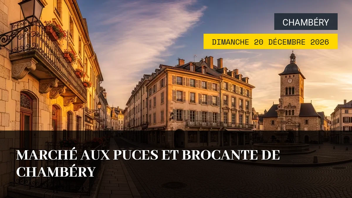 Affiche de l'événement : Marché aux Puces et Brocante de Chambéry – Dimanche 20 Décembre 2026