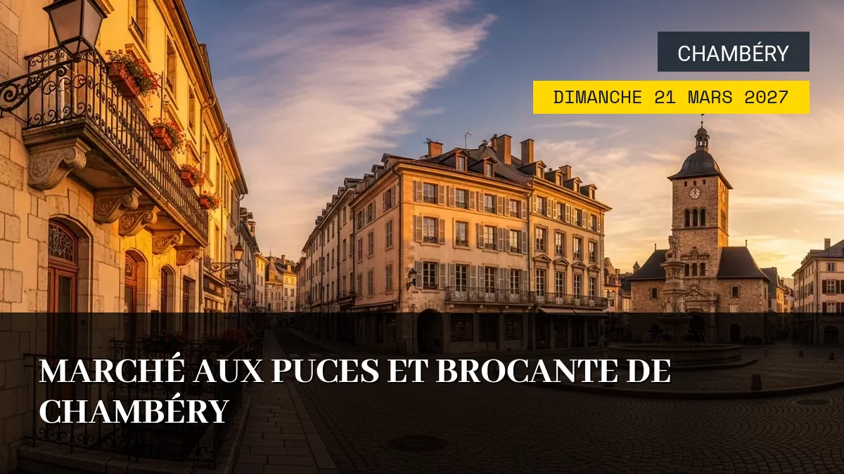 Affiche de l'événement : Marché aux Puces et Brocante de Chambéry – Dimanche 21 Mars 2027