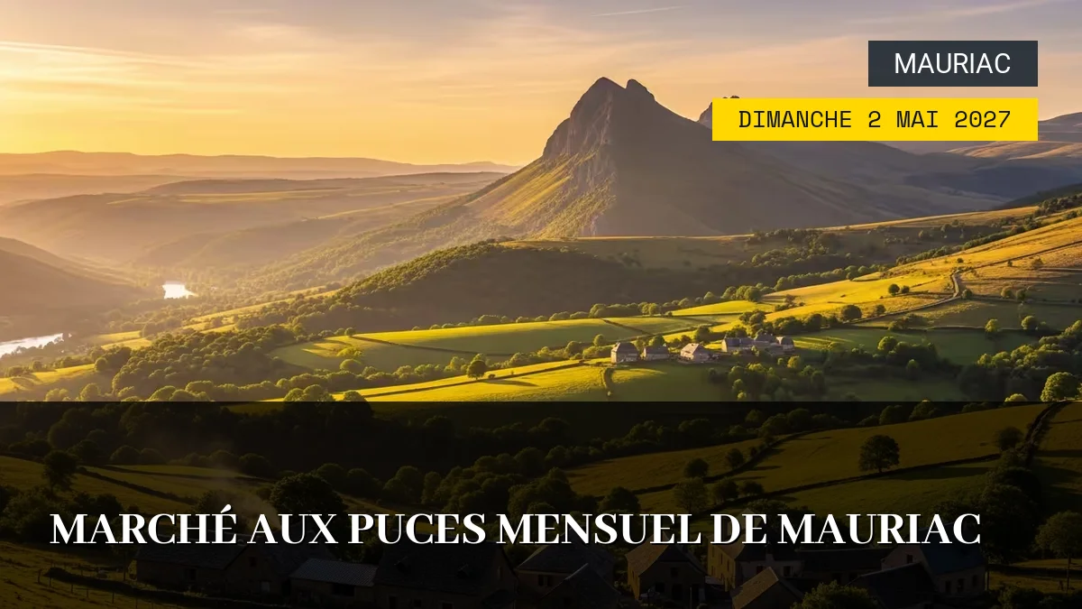 Affiche de l'événement : Marché aux Puces Mensuel de Mauriac – Dimanche 2 Mai 2027