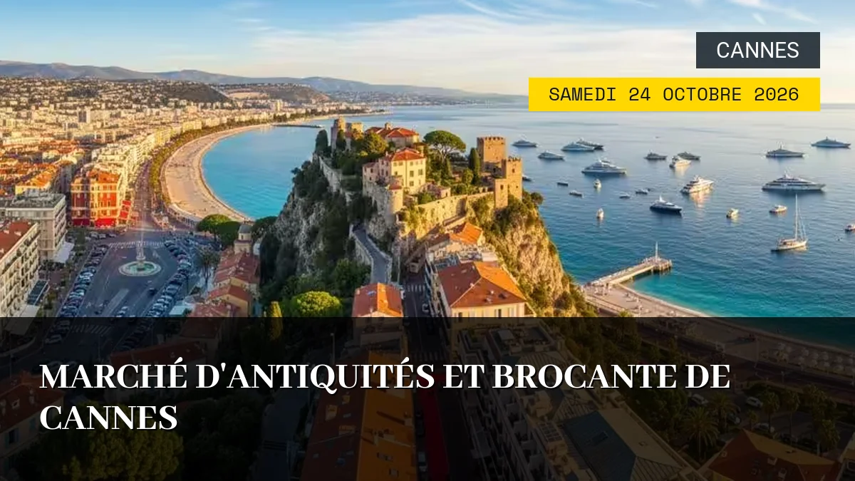 Affiche de l'événement : Marché d&rsquo;Antiquités et Brocante de Cannes – Samedi 24 Octobre 2026