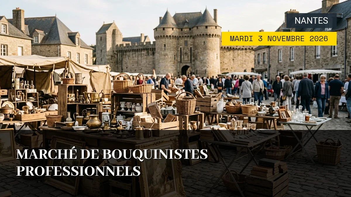 Affiche de l'événement : Marché de Bouquinistes Professionnels – Mardi 3 Novembre 2026
