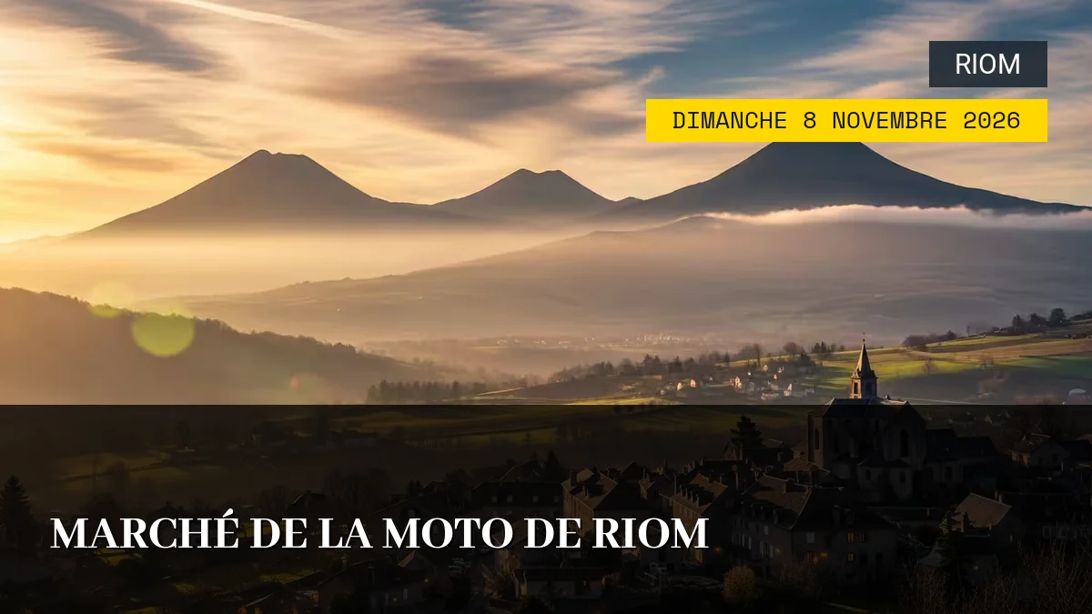 Affiche de l'événement : Marché de la Moto de Riom – Dimanche 8 Novembre 2026