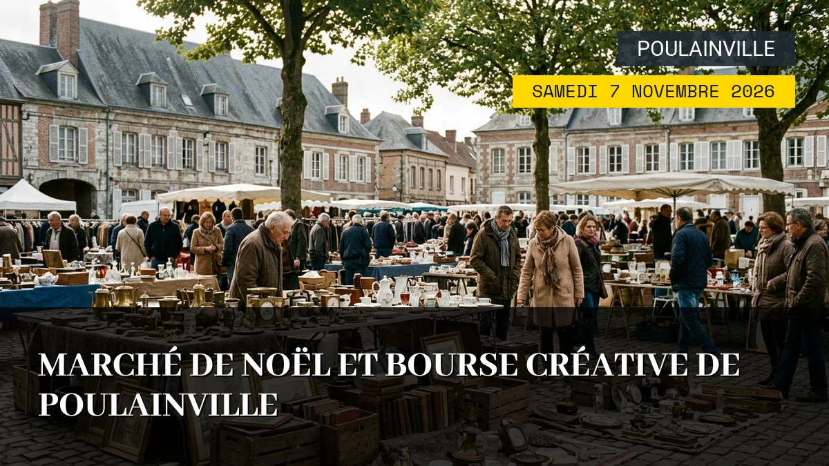 Affiche de l'événement : Marché de Noël et Bourse Créative de Poulainville – Samedi 7 Novembre 2026