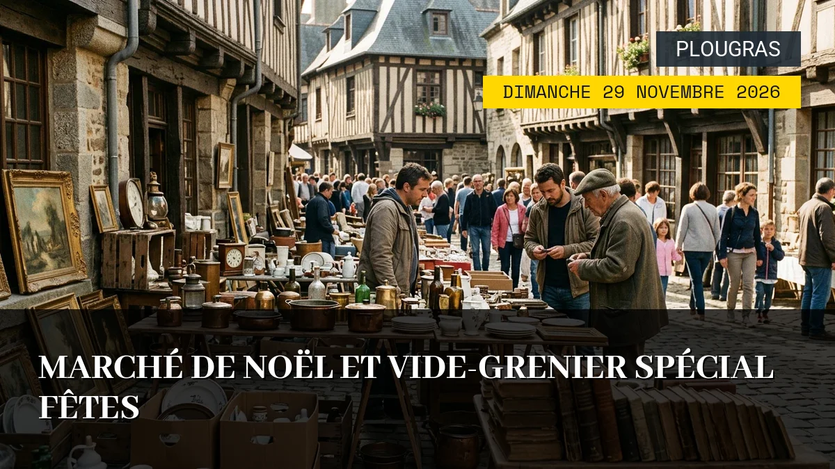 Affiche de l'événement : Marché de Noël et Vide-Grenier Spécial Fêtes – Dimanche 29 Novembre 2026