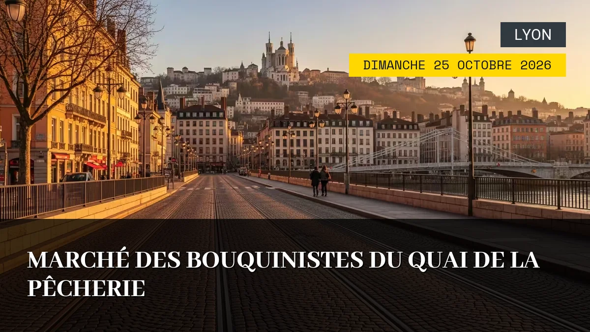 Affiche de l'événement : Marché des Bouquinistes du Quai de la Pêcherie – Dimanche 25 Octobre 2026