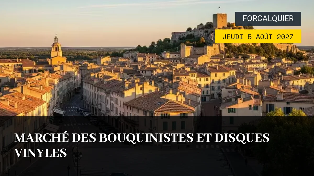 Affiche de l'événement : Marché des Bouquinistes et Disques Vinyles – Jeudi 5 Août 2027
