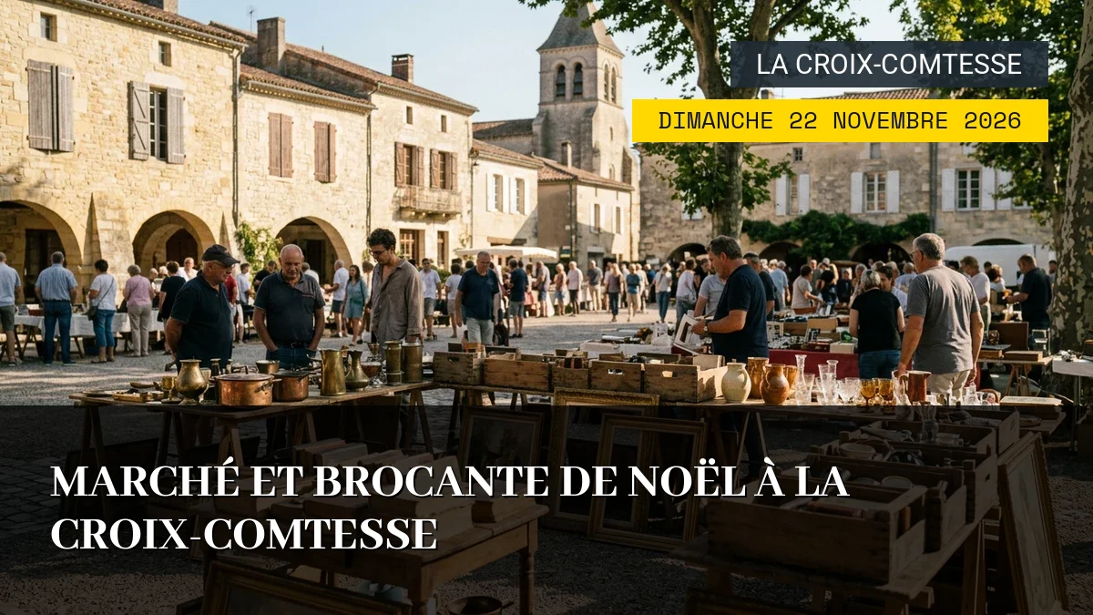 Affiche de l'événement : Marché Et Brocante De Noël À La Croix-Comtesse – Dimanche 22 Novembre 2026