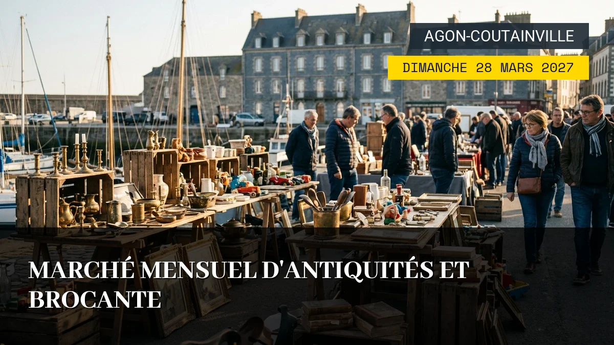 Affiche de l'événement : Marché Mensuel d&rsquo;Antiquités et Brocante – Dimanche 28 Mars 2027