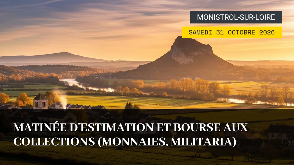 Affiche de l'événement : Matinée d&rsquo;Estimation et Bourse aux Collections (Monnaies, Militaria) – Samedi 31 Octobre 2026