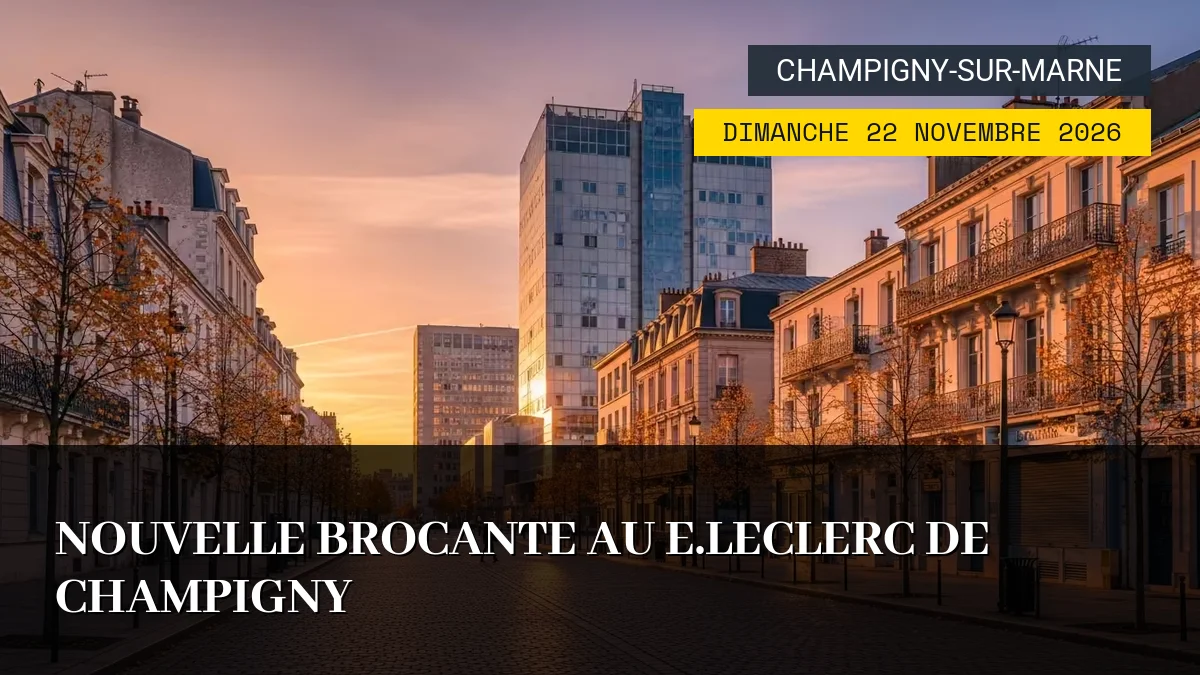 Affiche de l'événement : Nouvelle Brocante au E.Leclerc de Champigny – Dimanche 22 Novembre 2026