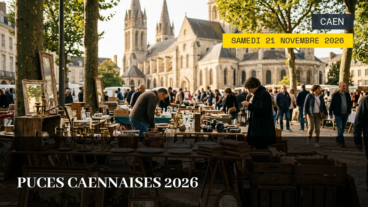 Affiche de l'événement : Puces Caennaises 2026 — Du Samedi 21 Novembre 2026 au Dimanche 22 Novembre 2026
