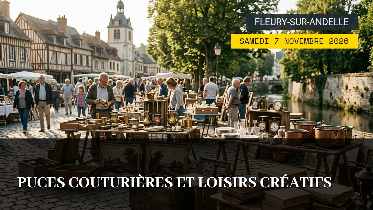 Affiche de l'événement : Puces Couturières et Loisirs Créatifs — Du Samedi 7 Novembre 2026 au Dimanche 8 Novembre 2026
