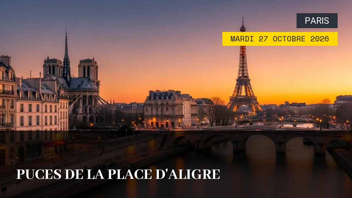 Affiche de l'événement : Puces de la Place d&rsquo;Aligre – Mardi 27 Octobre 2026
