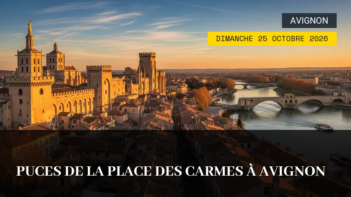 Affiche de l'événement : Puces de la Place des Carmes à Avignon – Dimanche 25 Octobre 2026