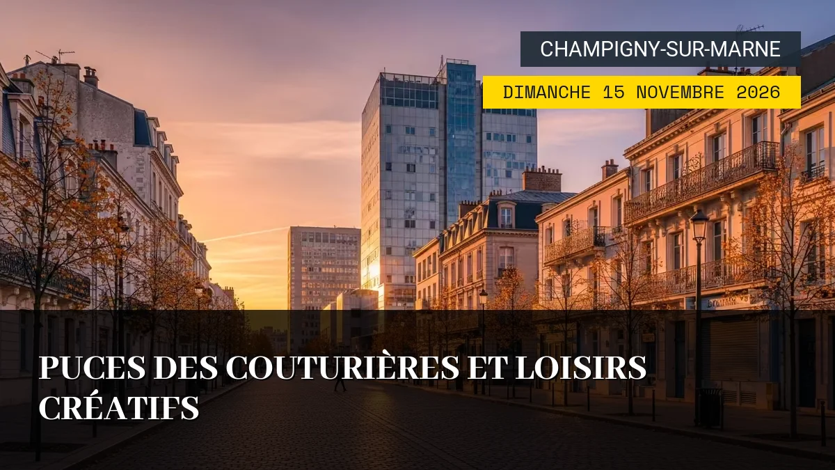 Affiche de l'événement : Puces des Couturières et Loisirs Créatifs – Dimanche 15 Novembre 2026