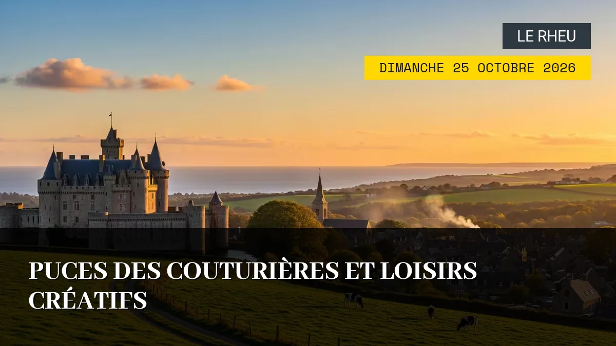 Affiche de l'événement : Puces des Couturières et Loisirs Créatifs – Dimanche 25 Octobre 2026