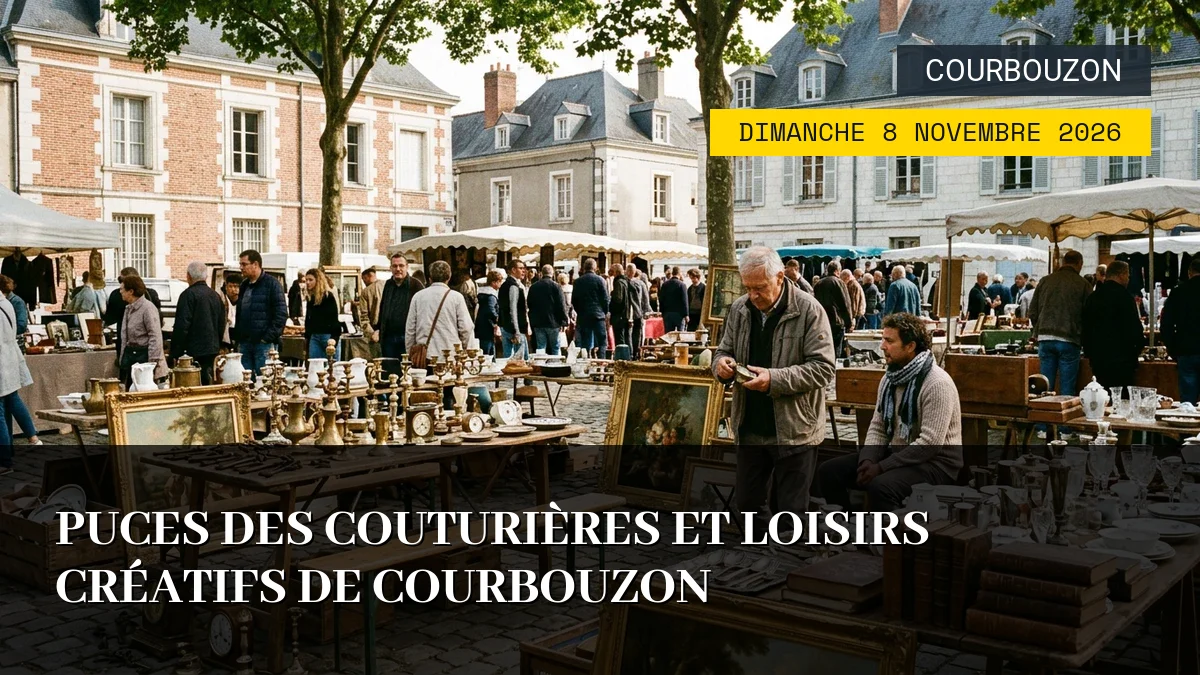 Affiche de l'événement : Puces des couturières et loisirs créatifs de Courbouzon – Dimanche 8 Novembre 2026