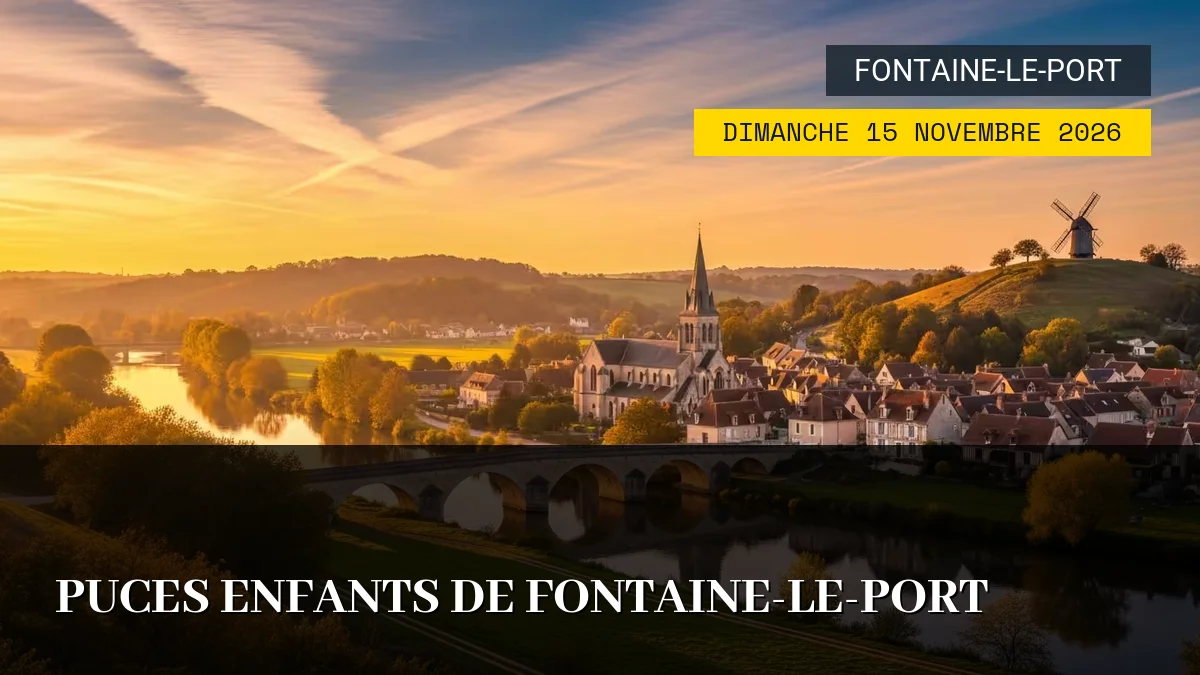 Affiche de l'événement : Puces Enfants de Fontaine-le-Port – Dimanche 15 Novembre 2026