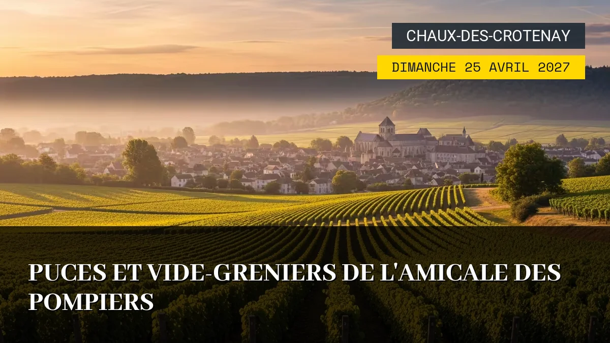 Affiche de l'événement : Puces et Vide-Greniers de l&rsquo;Amicale des Pompiers – Dimanche 25 Avril 2027