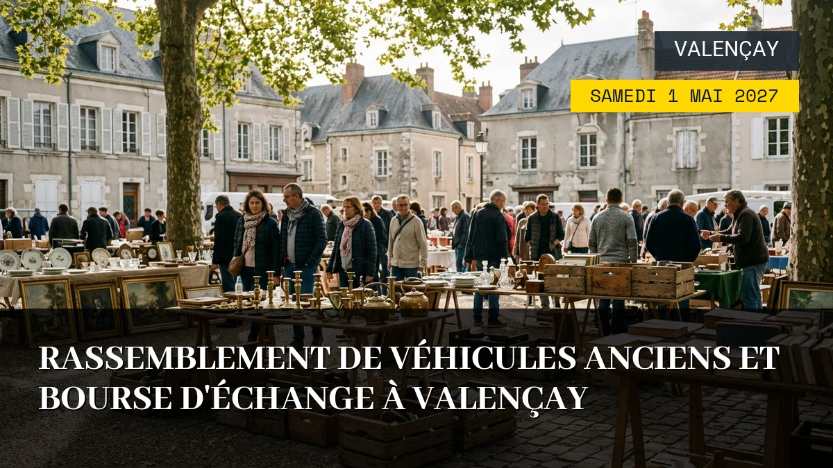 Affiche de l'événement : Rassemblement de Véhicules Anciens et Bourse d&rsquo;Échange à Valençay – Samedi 1 Mai 2027