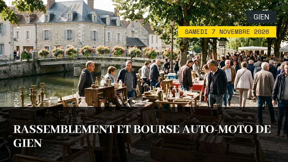 Affiche de l'événement : Rassemblement et Bourse Auto-Moto de Gien – Samedi 7 Novembre 2026