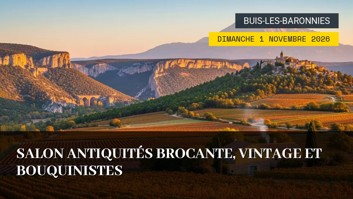 Affiche de l'événement : Salon Antiquités Brocante, Vintage et Bouquinistes – Dimanche 1 Novembre 2026
