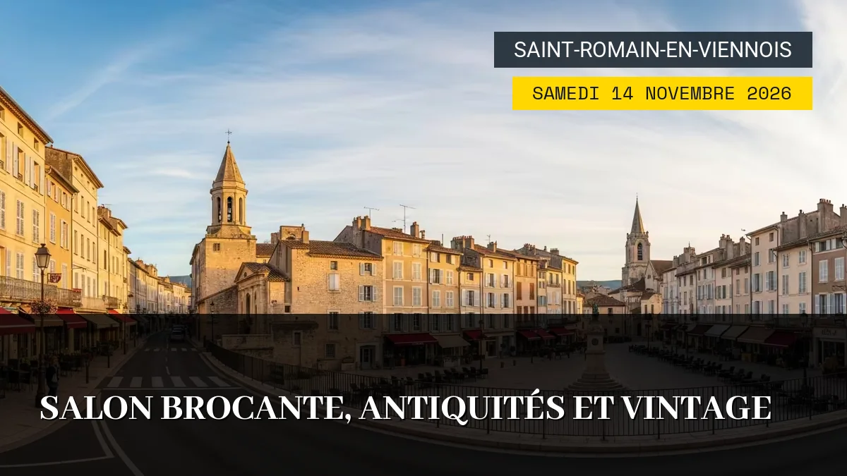 Affiche de l'événement : Salon Brocante, Antiquités et Vintage – Samedi 14 Novembre 2026