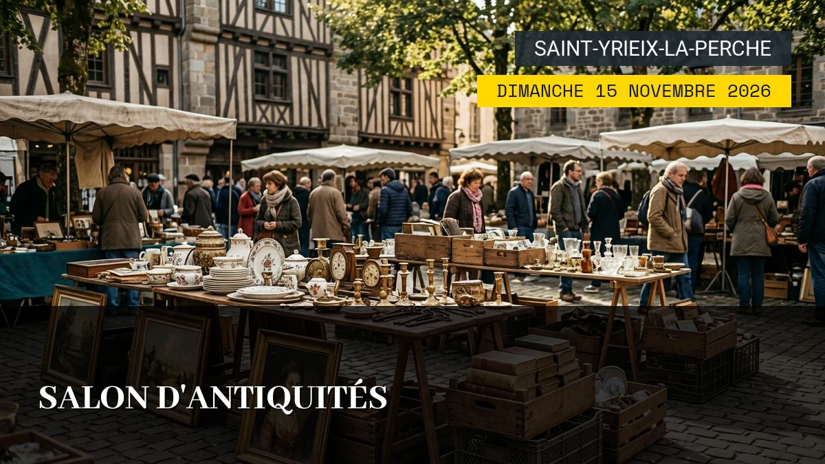 Affiche de l'événement : Salon d&rsquo;Antiquités – Dimanche 15 Novembre 2026