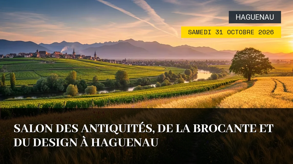 Affiche de l'événement : Salon des Antiquités, de la Brocante et du Design à Haguenau – Samedi 31 Octobre 2026