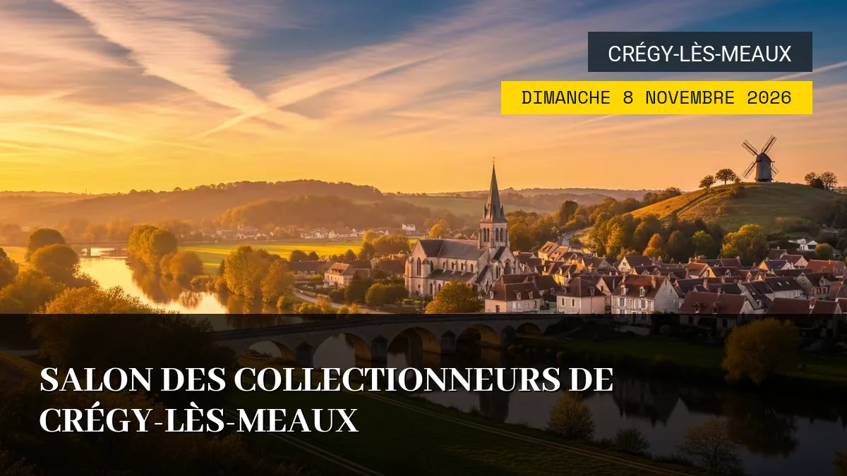 Affiche de l'événement : Salon des Collectionneurs de Crégy-lès-Meaux – Dimanche 8 Novembre 2026