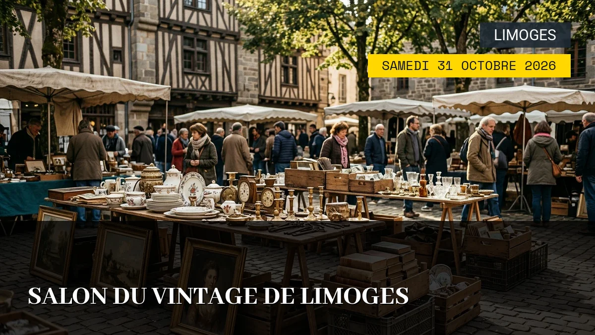Affiche de l'événement : Salon du Vintage de Limoges — Du Samedi 31 Octobre 2026 au Dimanche 1 Novembre 2026