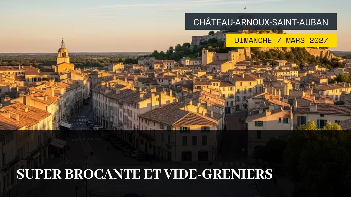 Affiche de l'événement : Super Brocante et Vide-Greniers – Dimanche 7 Mars 2027