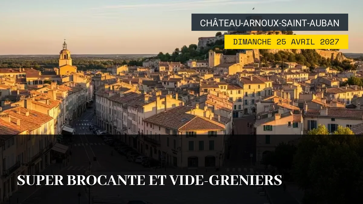 Affiche de l'événement : Super Brocante et Vide-Greniers – Dimanche 25 Avril 2027
