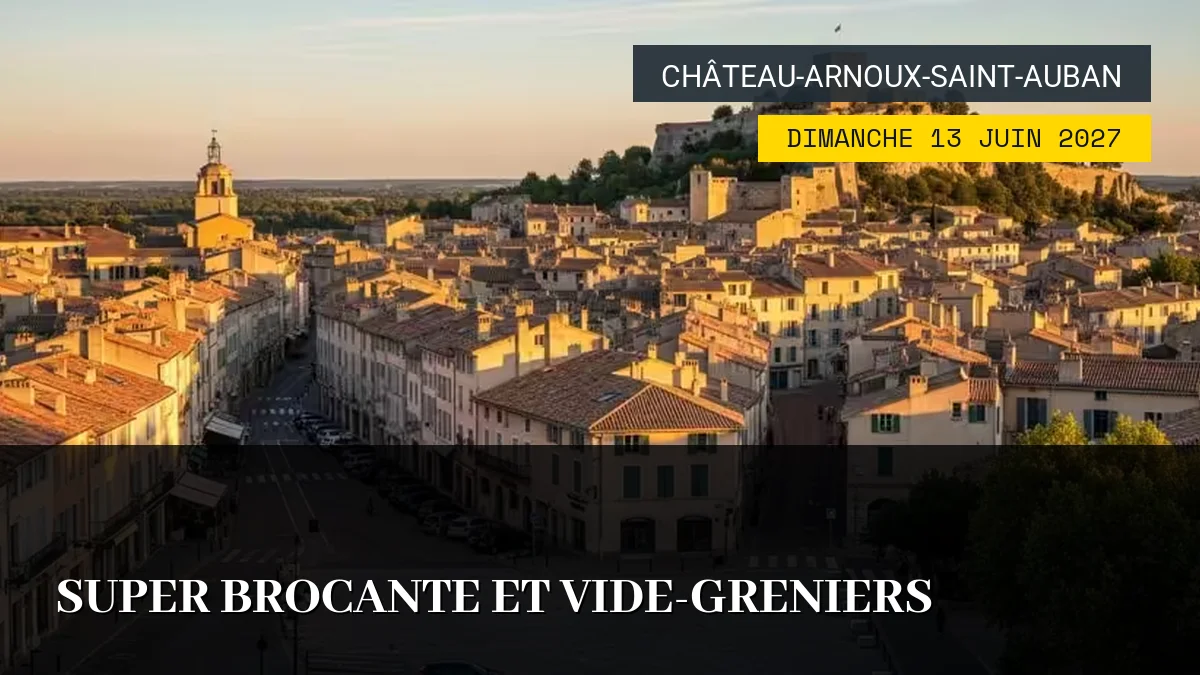 Affiche de l'événement : Super Brocante et Vide-Greniers – Dimanche 13 Juin 2027