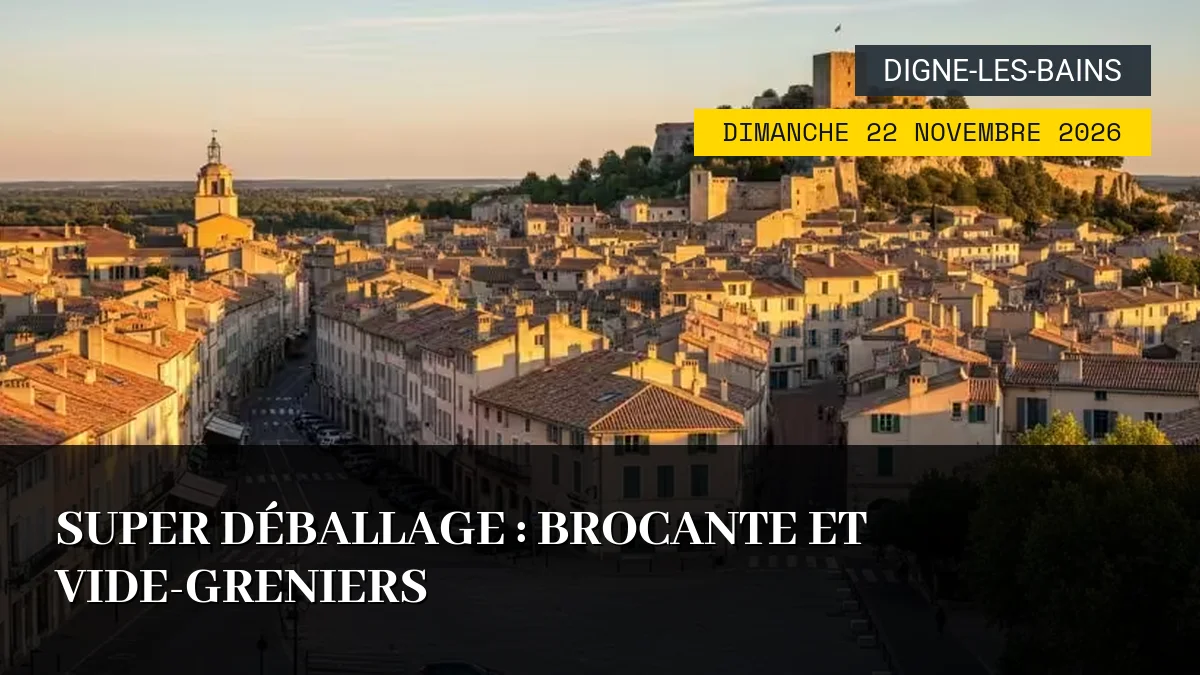 Affiche de l'événement : Super Déballage : Brocante et Vide-Greniers – Dimanche 22 Novembre 2026