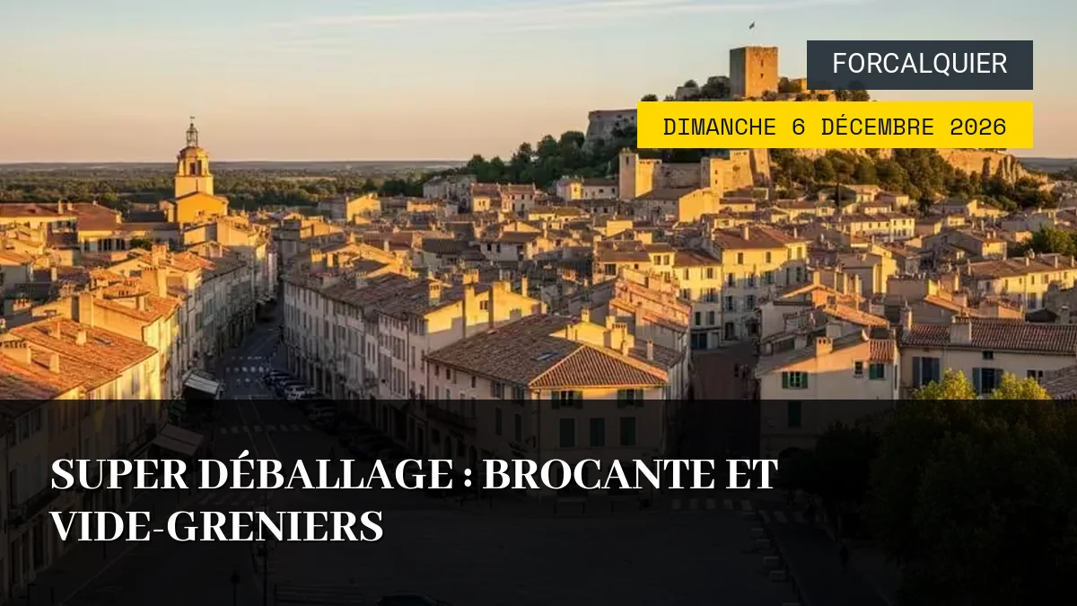Affiche de l'événement : Super Déballage : Brocante et Vide-Greniers – Dimanche 6 Décembre 2026