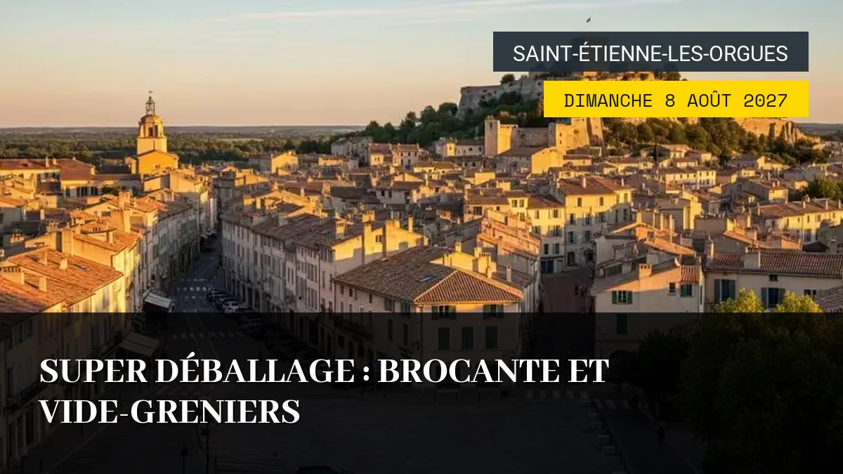 Affiche de l'événement : Super Déballage : Brocante et Vide-Greniers – Dimanche 8 Août 2027