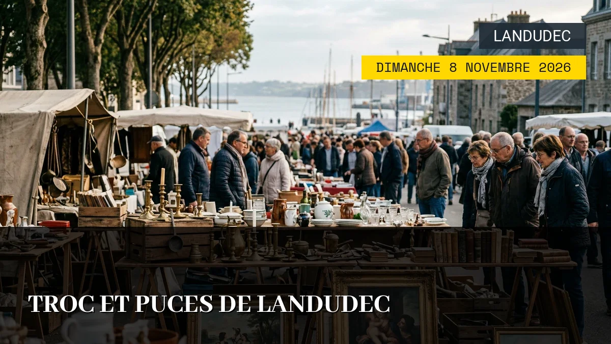 Affiche de l'événement : Troc et Puces de Landudec – Dimanche 8 Novembre 2026