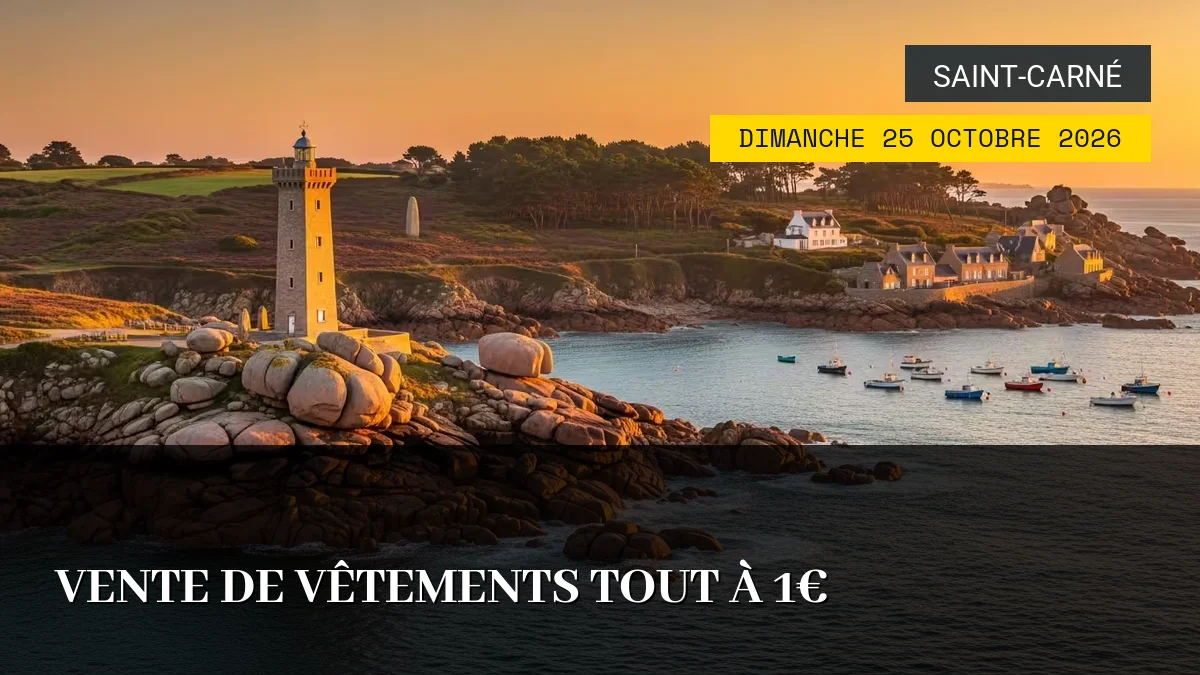 Affiche de l'événement : Vente de vêtements tout à 1€ – Dimanche 25 Octobre 2026