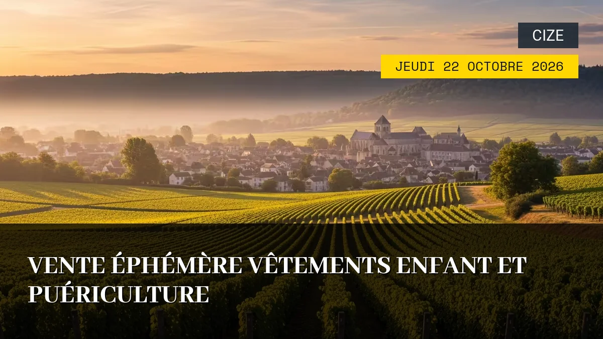 Affiche de l'événement : Vente Éphémère Vêtements Enfant et Puériculture – Jeudi 22 Octobre 2026