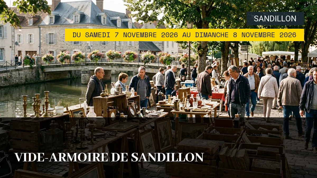 Affiche de l'événement : Vide-armoire de Sandillon – Du Samedi 7 Novembre 2026 au Dimanche 8 Novembre 2026