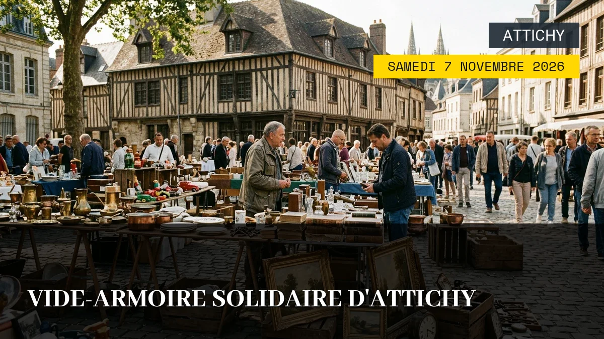 Affiche de l'événement : Vide-armoire solidaire d&rsquo;Attichy – Samedi 7 Novembre 2026