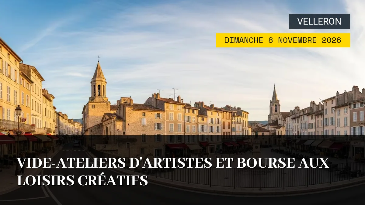 Affiche de l'événement : Vide-Ateliers d&rsquo;Artistes et Bourse aux Loisirs Créatifs – Dimanche 8 Novembre 2026