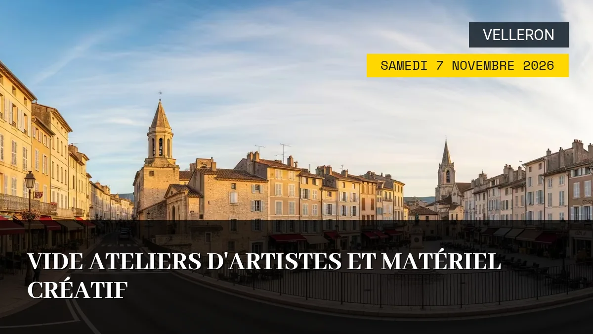 Affiche de l'événement : Vide Ateliers d&rsquo;Artistes et Matériel Créatif – Samedi 7 Novembre 2026